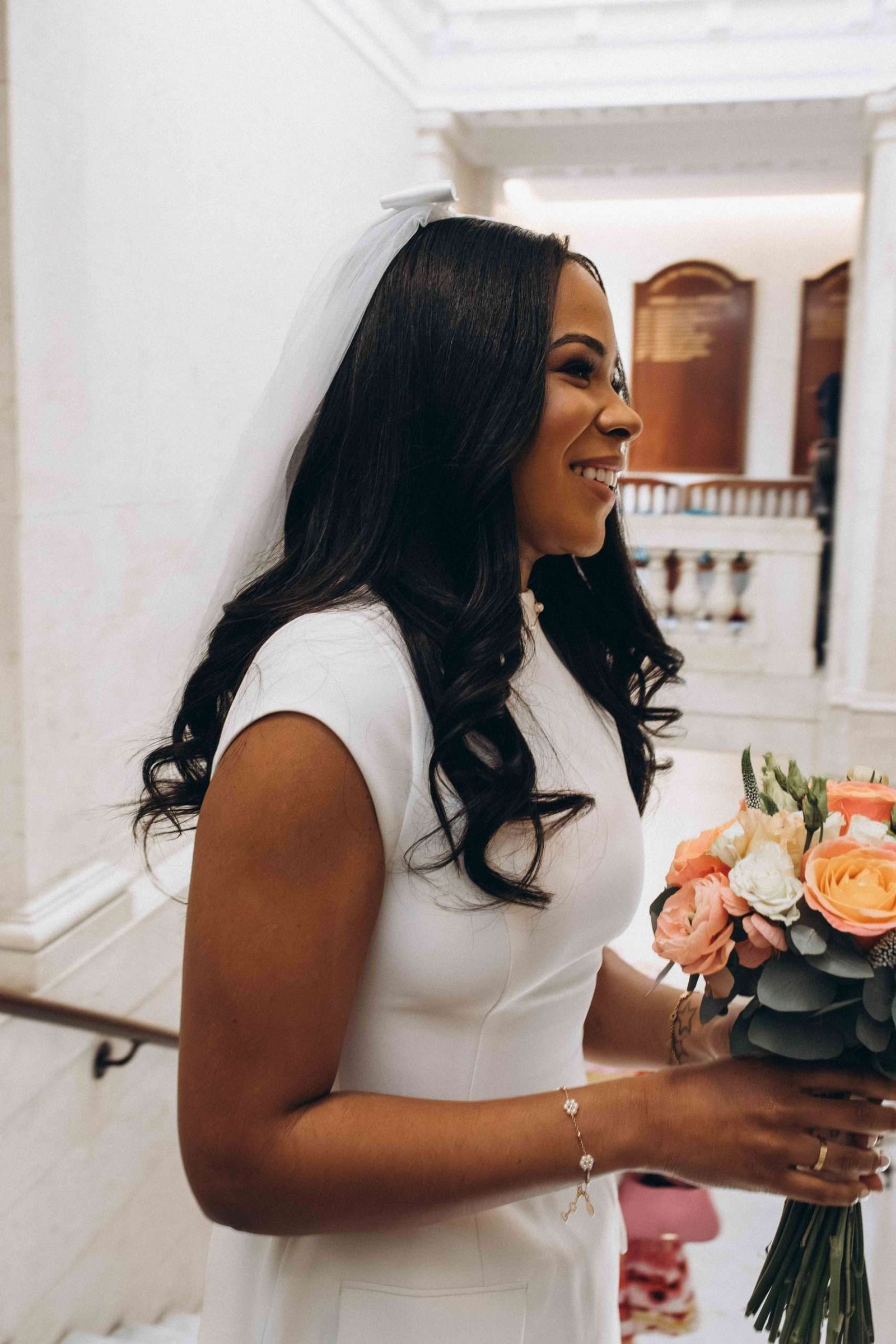 Bride smiling during a London wedding — Adrian Mazur wedding portfolio